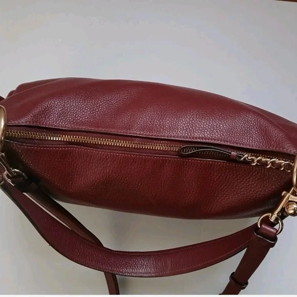 COACH MIA Maroon Red Pebble LEATHER
Crossbody Shoulder Bag Purse L - Picture 5 of 7